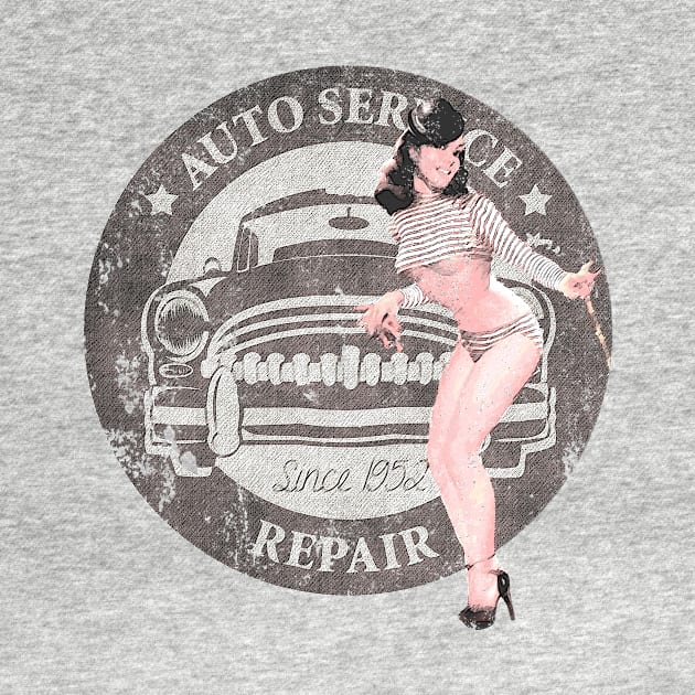 Vintage Auto Repair Shop Pinup by ClothedCircuit